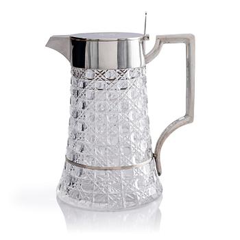 371. A Russian silver and cut-glass decanter, mark of Otto Maxelius, St. Petersburg around 1890.