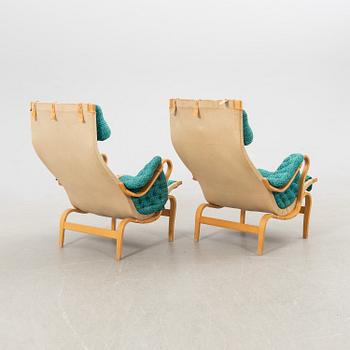 Bruno Mathsson, armchairs, 1 pair, "Pernilla", for Dux, late 20th century.