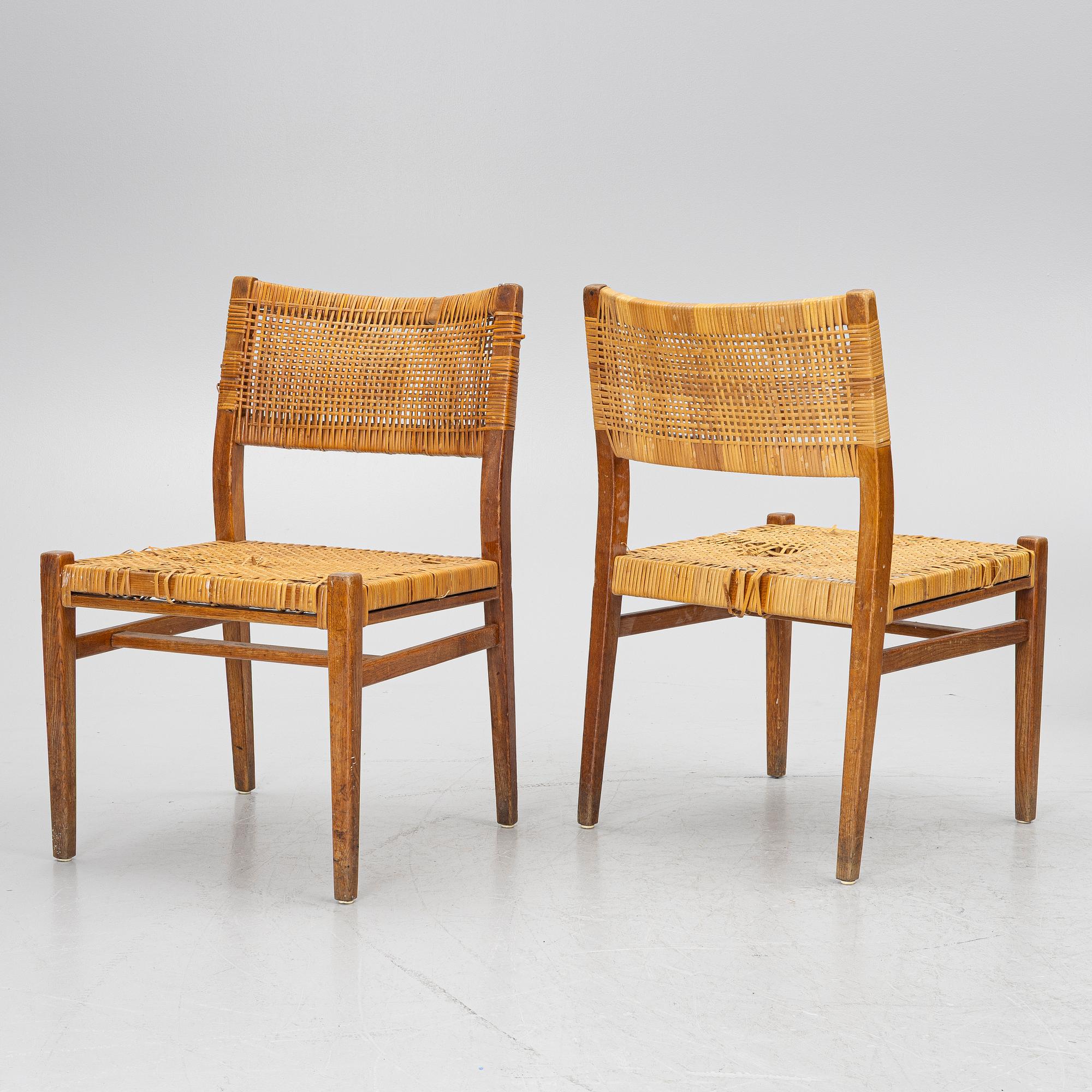 Erik Wørts, five chairs, Henrik Wørts Møbelsnedkeri, Denmark, mid20th century.