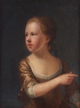 722. Per Krafft d.ä. Attributed to, Young girl i brown dress.