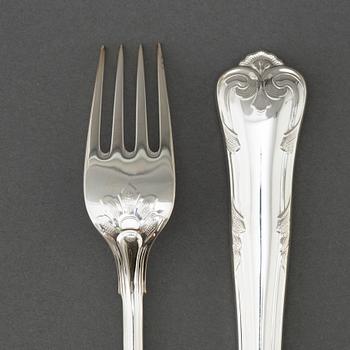 BESTICKSERVIS, silver, 35 delar, modell Herrgård, bland annat MEMA, 1990-tal.