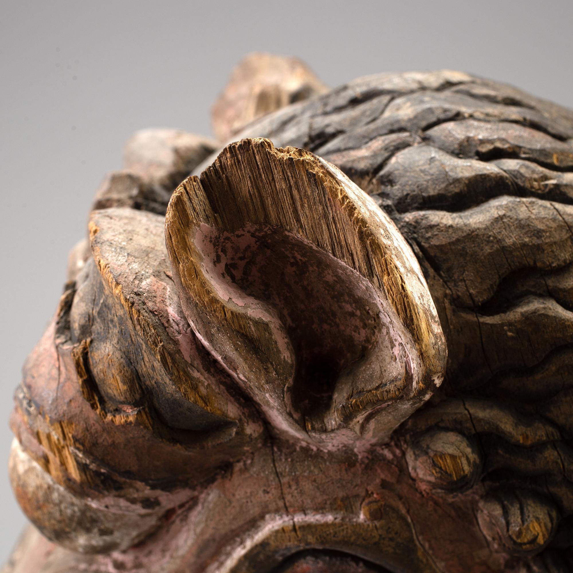A wooden mythical beast, Southeast Asia, early 20th Century.