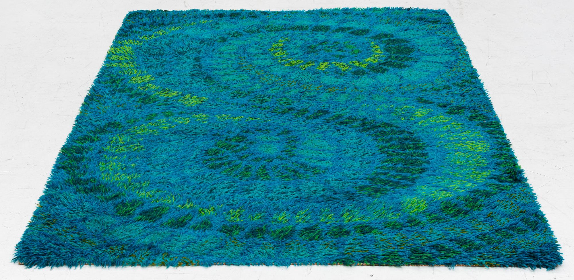 Marjatta Metsovaara, ryamatta, "Rinkula", Wittrup Rya Botnia, Danmark, ca 200 x 140 cm.