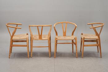 KARMSTOLAR, 4  st. Hans J Wegner, "Y-stolen", Carl Hansen & Son, Odense, 1900-talets andra hälft.