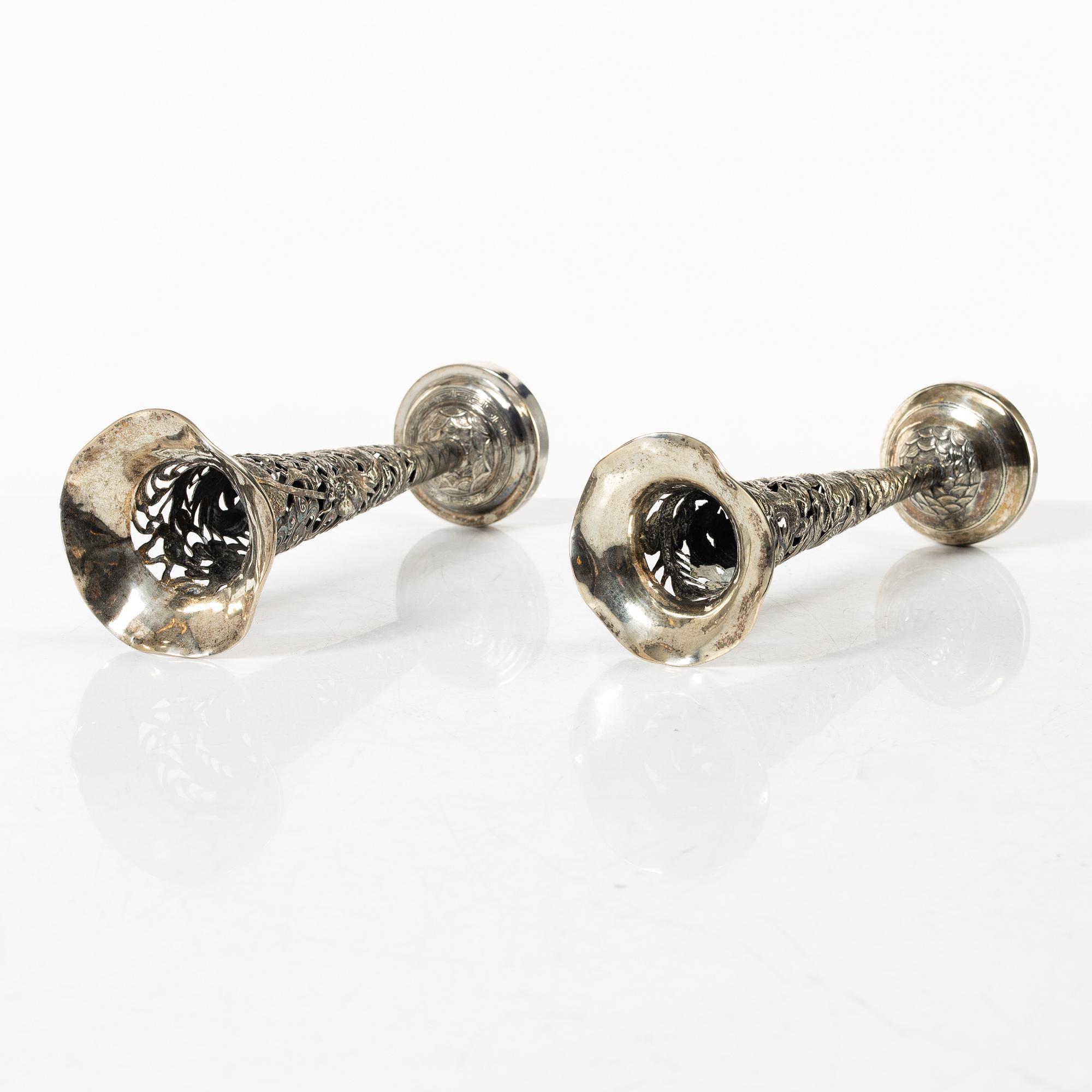 Two Chinese silver vases, circa 1900.