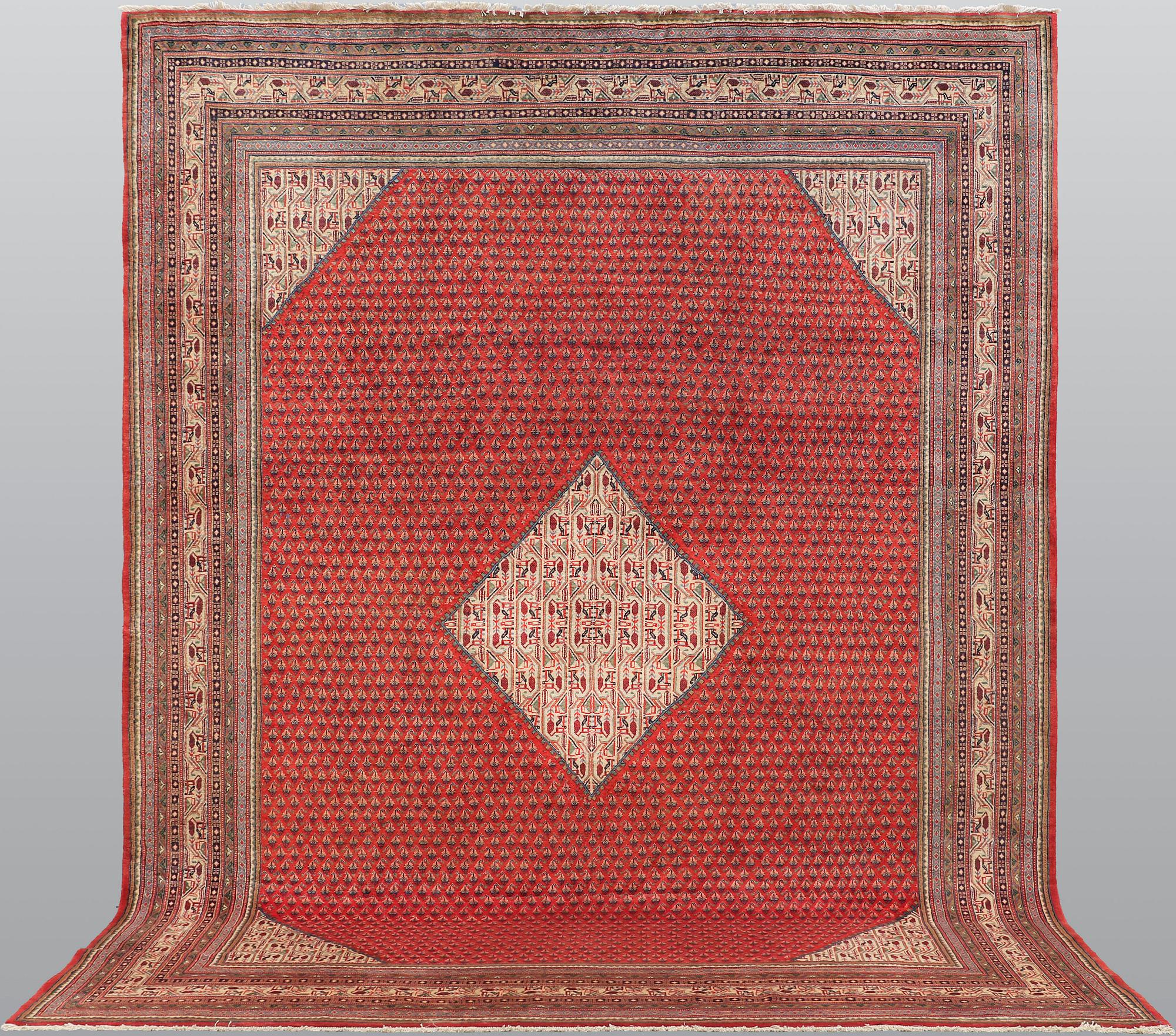 A Sarouk Mir carpet, approx. 398 x 296 cm.