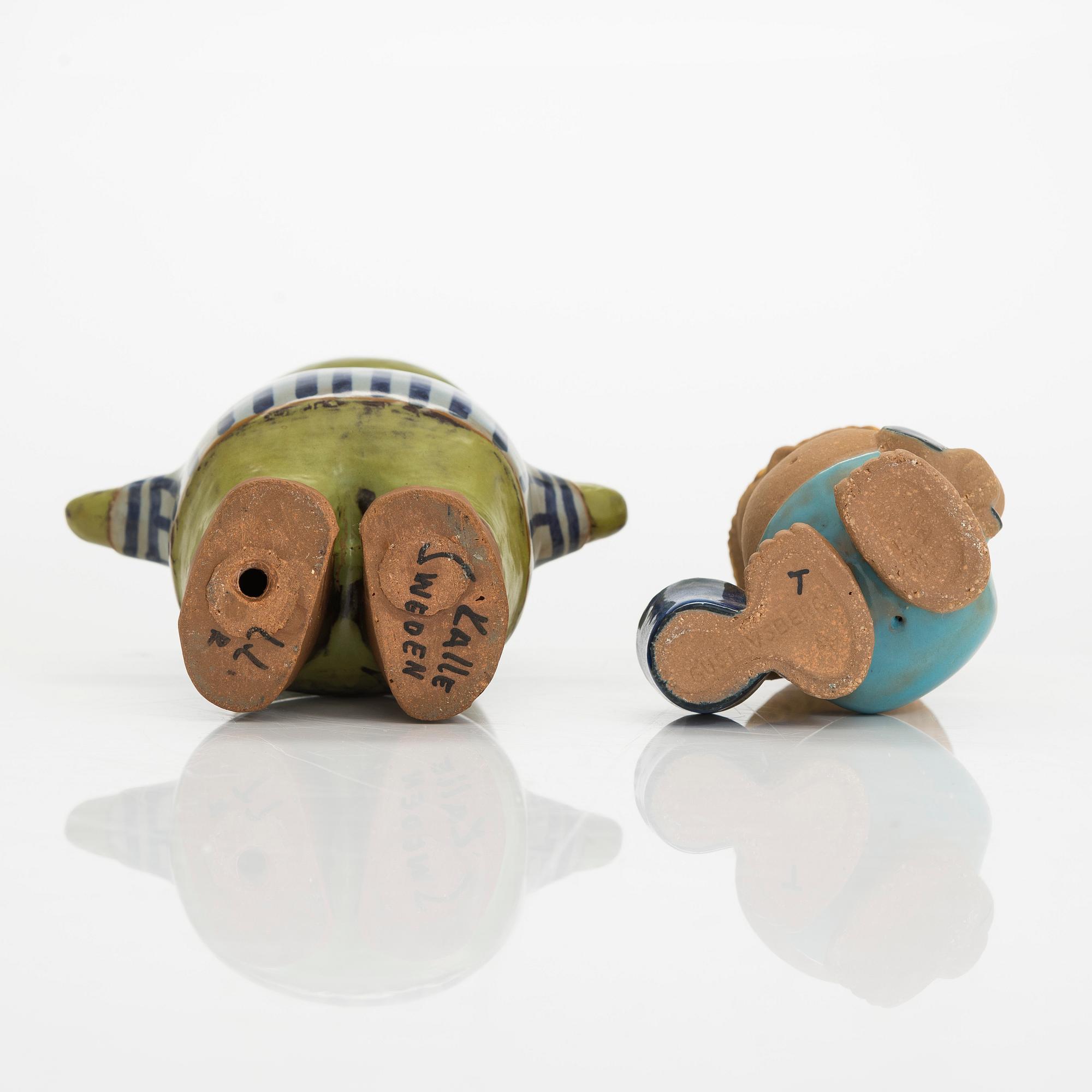 Lisa Larson, two stoneware figurines.