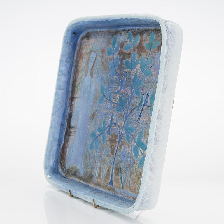 Birger Kaipiainen, dekorationsfat, stengods, signerad Kaipiainen 1942 Arabia.