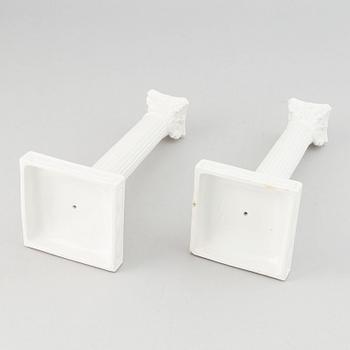 Gustavsberg, ljusstakar ett par, flintgods, 1900-talets början.