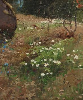 Alfred Thörne, Summer landscape with flowers.