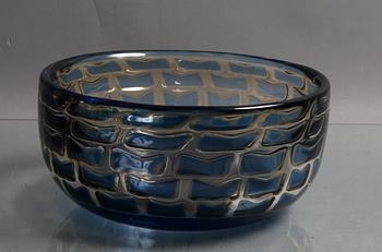 SKÅL, glas, ariel, Ingeborg Lundin, Orrefors, 1966, sign.