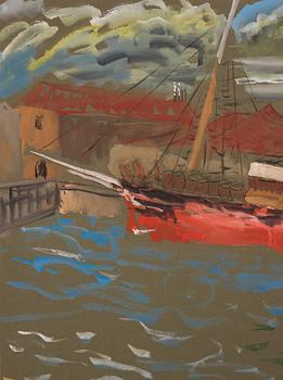 Sigrid Hjertén, The red ship.