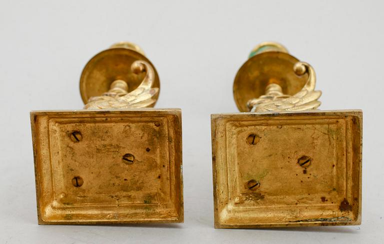 LJUSSTAKAR, 1 par, mässing, 1800-/1900-tal.