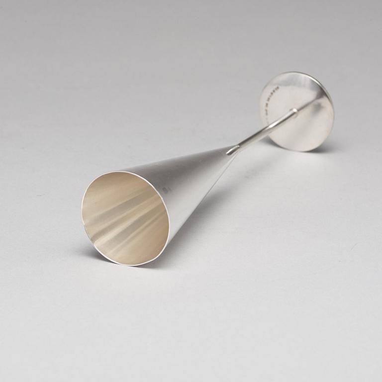 Eduard Gaudy, six sterling silver champagne flutes, Stockholm 1989.