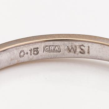 Ring, 18K vitguld, diamant ca 0.15 ct enligt gravyr.