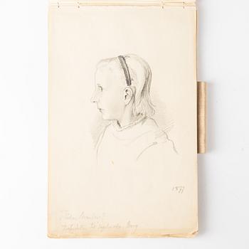 Nils Kreuger, sktechbook, pencil drawings from between 1877-1892.