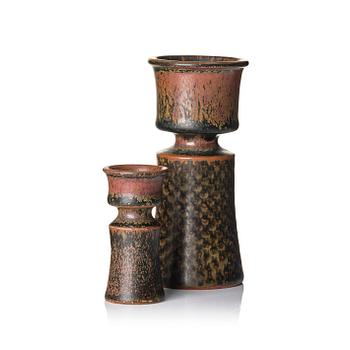 Stig Lindberg, two stoneware vases, Gustavsberg Studio 1965.