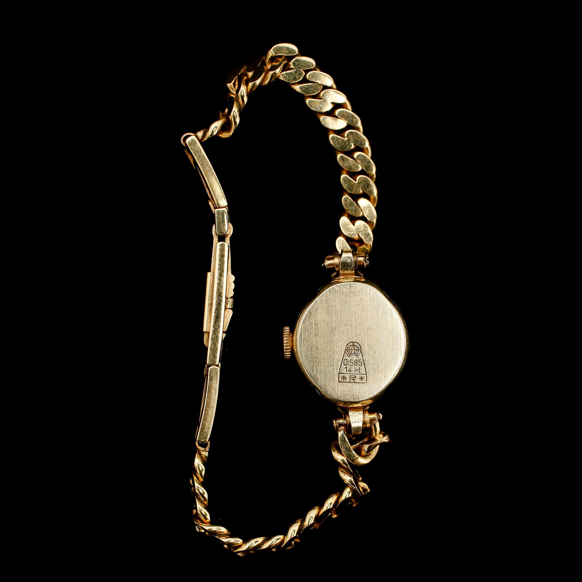 DAMARMBANDSUR, 14 k guld, Birka.