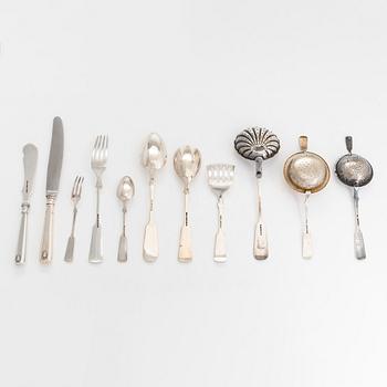 A 50-piece silver cutlery set with seashell finials,  Finland 1922-31.