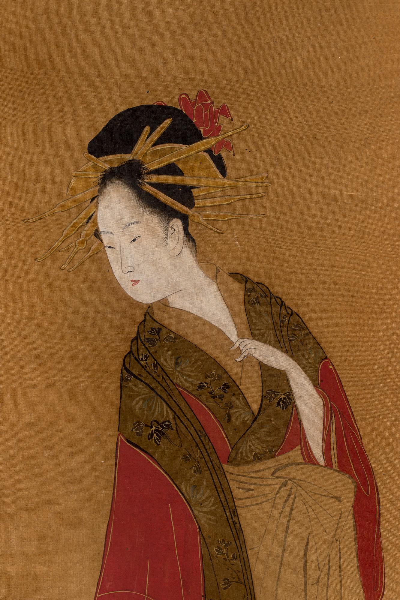 A Japanese hanging scroll, ink and color on paper, early 20th Century.