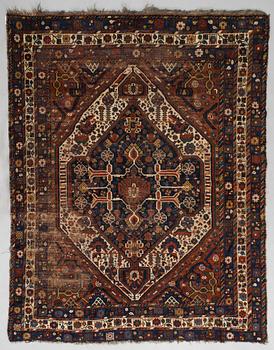 Matta, antik Qashqai, Södra Persien, ca 200 x 161 cm.