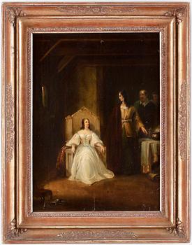 OKÄND KONSTNÄR, olja på pannå, 1800-tal, ej signerad.