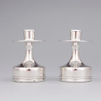 LJUSSTAKAR, ett par, silver, Löfman, MGAB, Uppsala,1974.