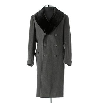 A.W. BAUER, a grey wool overcoat.