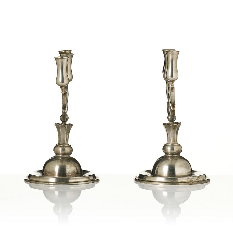 Firma Svenskt Tenn, a pair of candelabra model A 271, Stockholm, 1927.