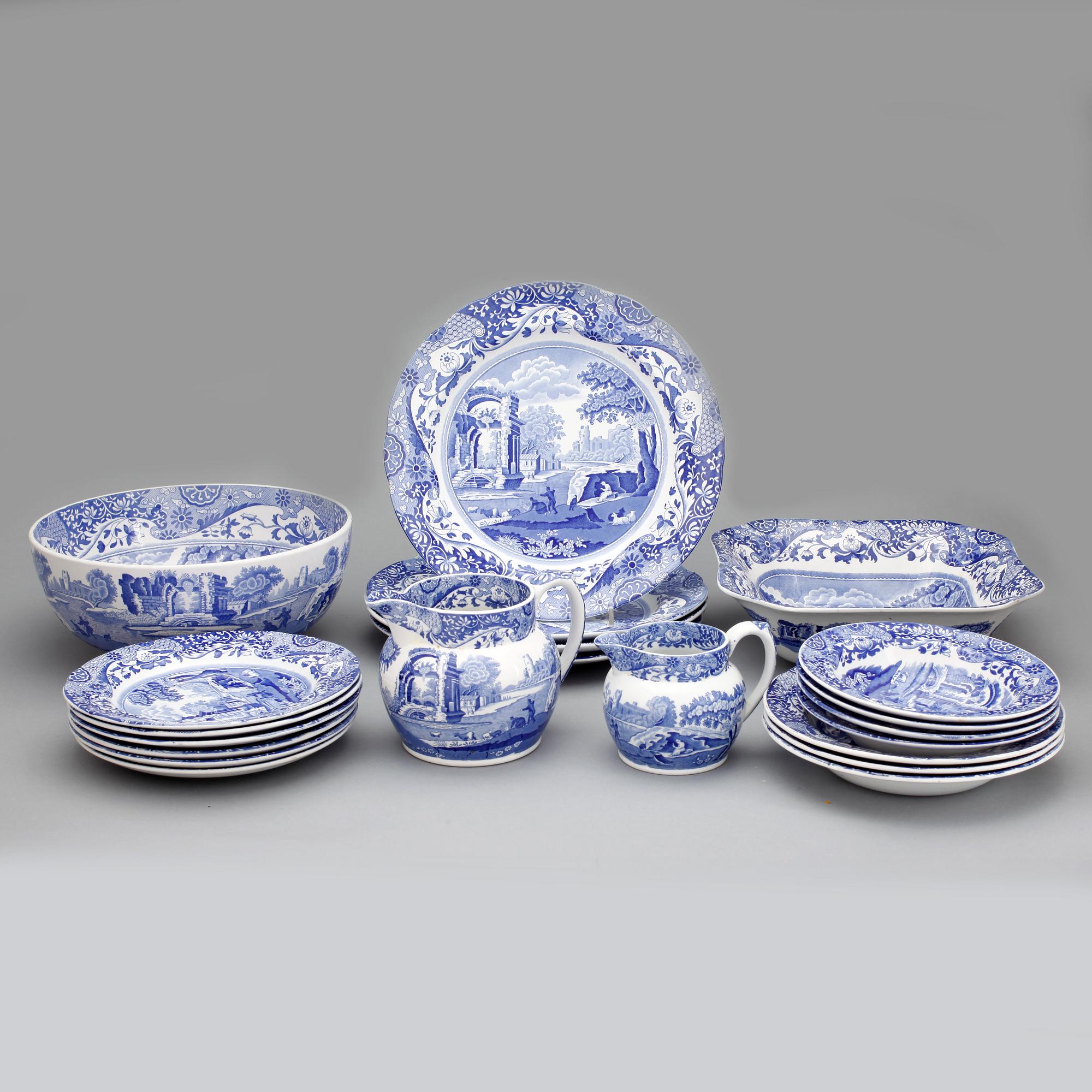 MATSERVIS, 48 delar, flintgods, Spode, England.