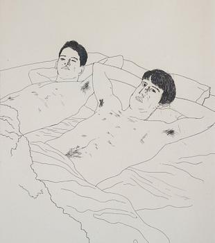 David Hockney, "In Despair", ur "Illustrations for Fourteen Poems from C.P. Cavafy".