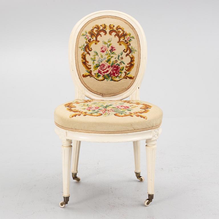 A Gustavian chair by Jakob Malmsten (master in Stockholm 1780-1788).