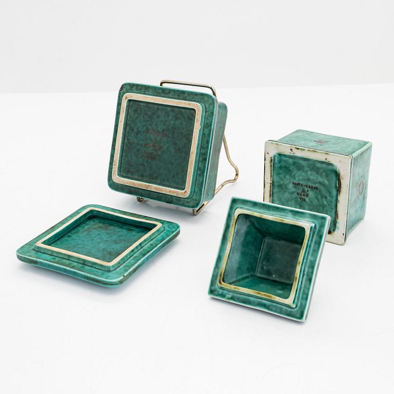 Wilhelm Kåge, samling, 7 delar, "Argenta", Gustavsberg.