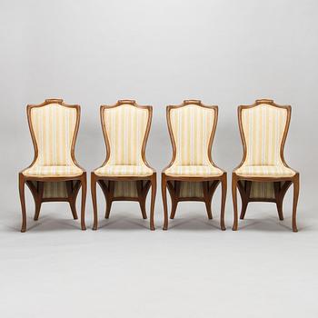 Edward Colonna, Four side chairs for Samuel Bing, Paris c. 1900.