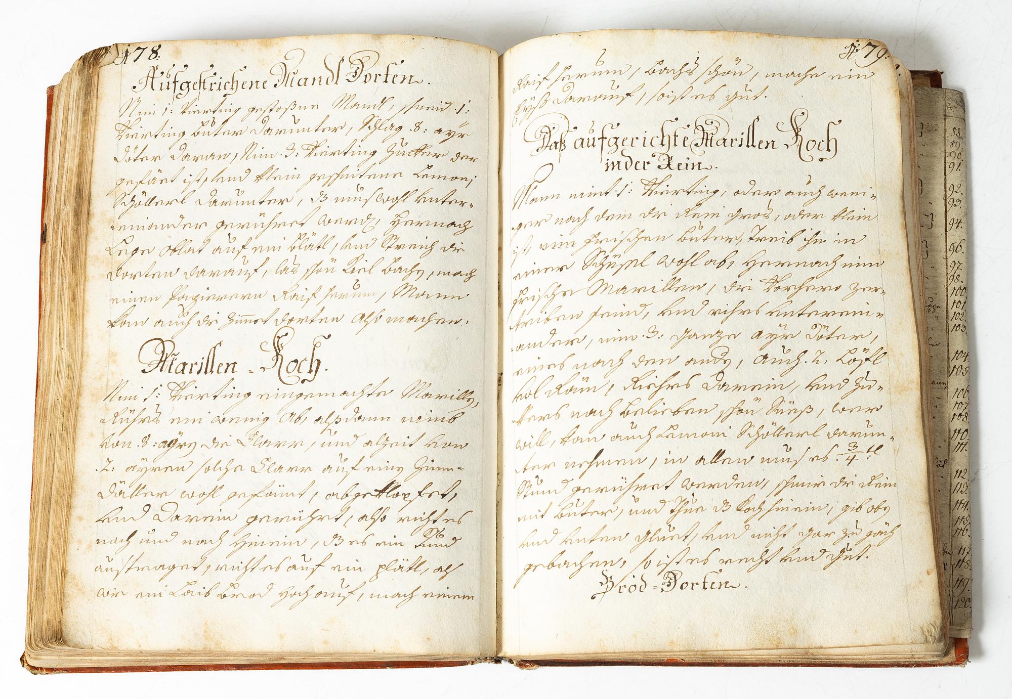 18th-century manuscript cookbook.