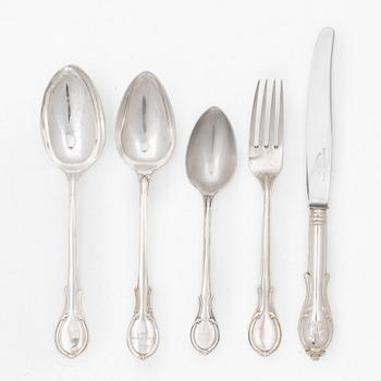 Gustaf Möllenborg, A silver cutlery, “Prins Fredrik”, Stockholm, including 1876 (24 pieces).