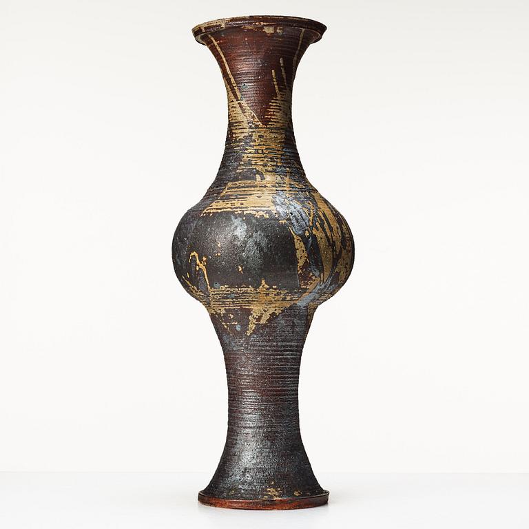 Kyllikki Salmenhaara, a stoneware floor vase, Arabia, Finland 1950's.