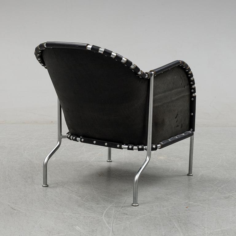 Mats Theselius, a 'Bruno' tubular steel and leather lounge chair, Källemo AB, designed in 1997.