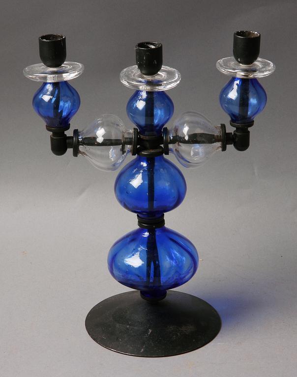 LJUSSTAKE, glas och metall, Erik Höglund, Boda.