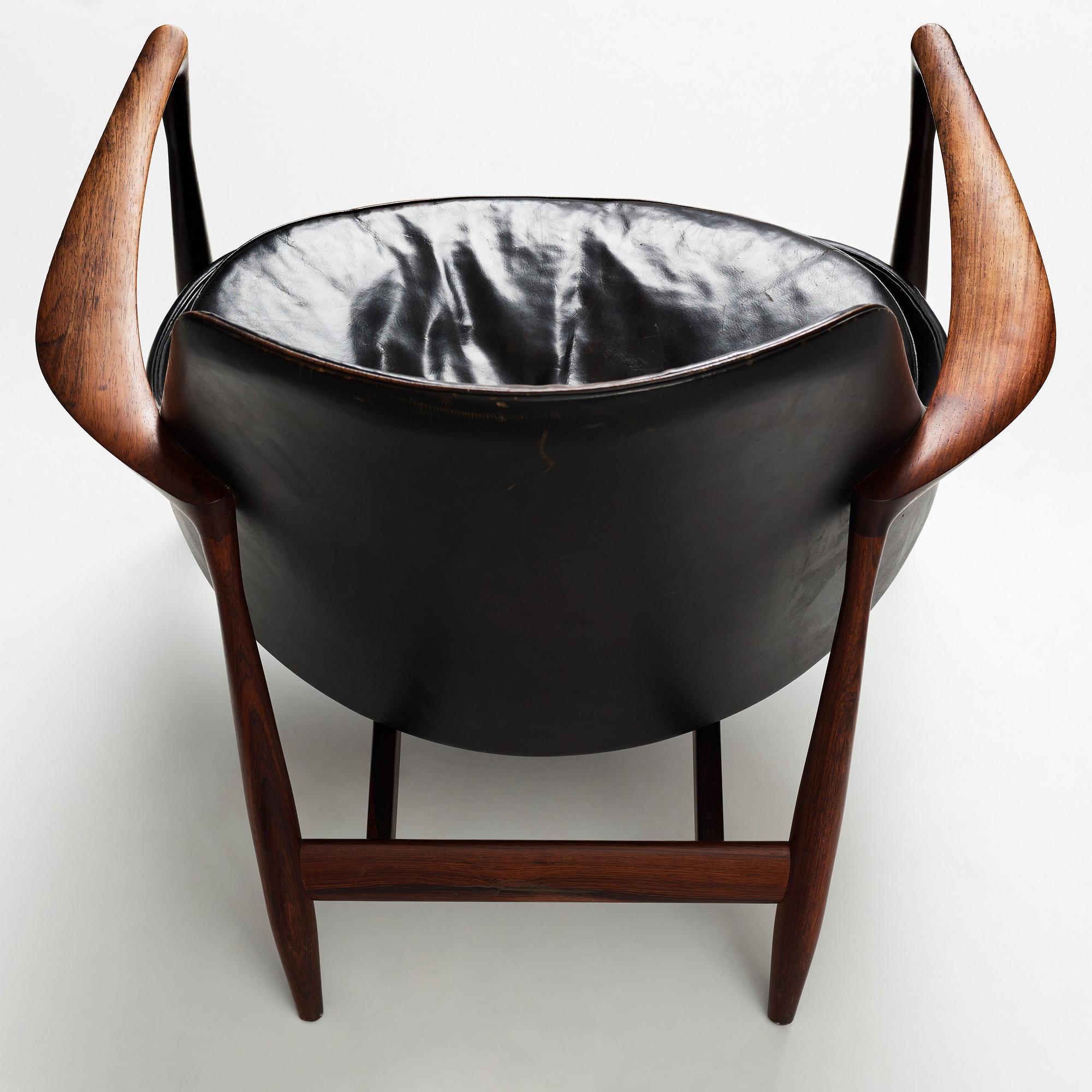 Ib Kofod-Larsen, a palisander "Elisabeth", easy chair, model "U 65", Christensen & Larsen, Copenhagen, Denmark, 1950-60's.