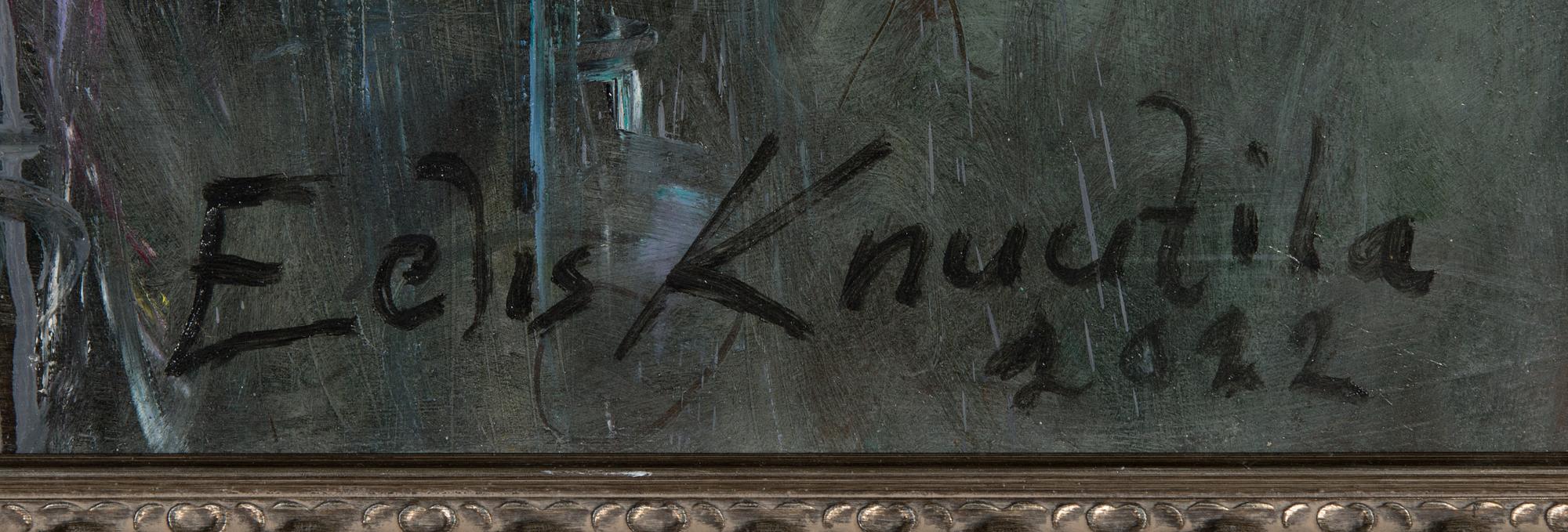 Eelis Knuutila, öljy levylle, signeerattu ja päivätty 2022.