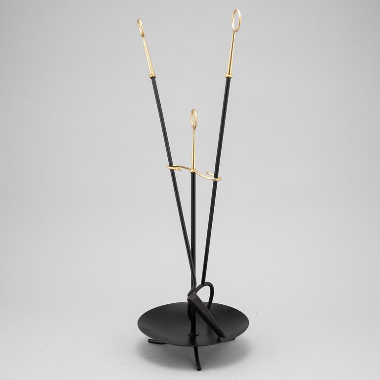 Gunnar Ander, a fireplace stand of three parts, Ystad Metall.