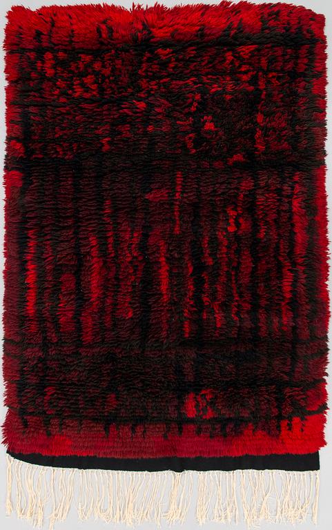 Kirsti Ilvessalo, A Finnish long pile Ryijy Rug model Friends of Finnish Handicraft. Circa 168x115 cm.