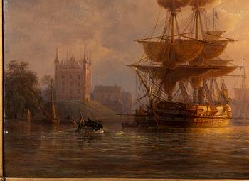 Johan Christian Berger, Skruflinieskeppet Stockholm vid Skeppsholmen, Stockholm.