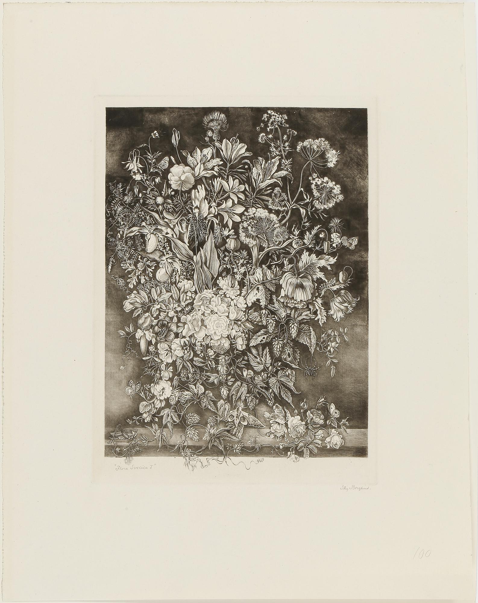 STIG BORGLIND, 5 st, torrnålsetsningar, signerade, 1900-tal.