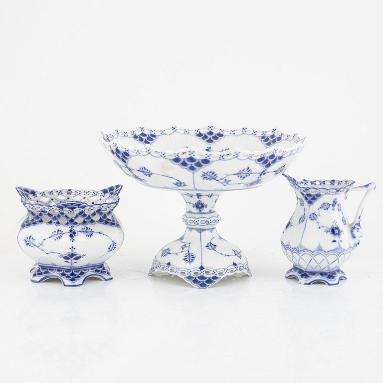 A group of the 'Musselmalet' porcelain pieces, Royal Copenhagen, Denmark.