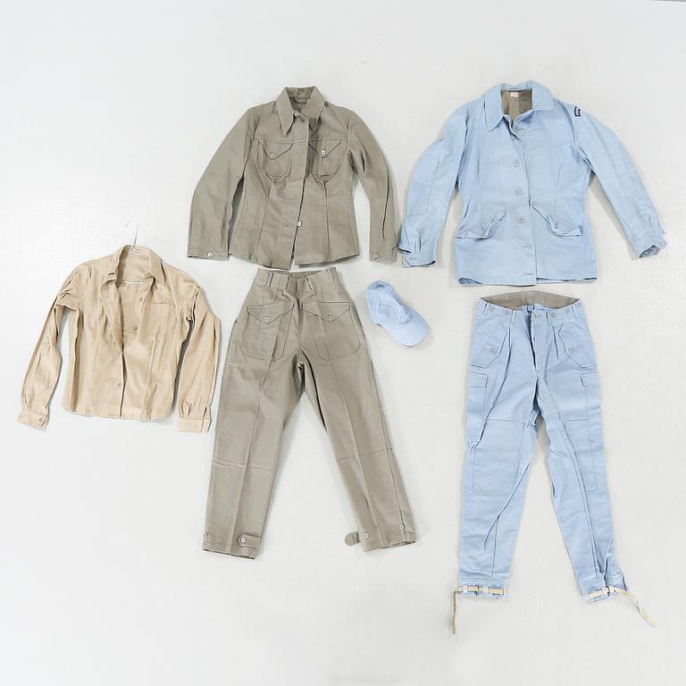 A civilian uniform and a working uniform for women.
