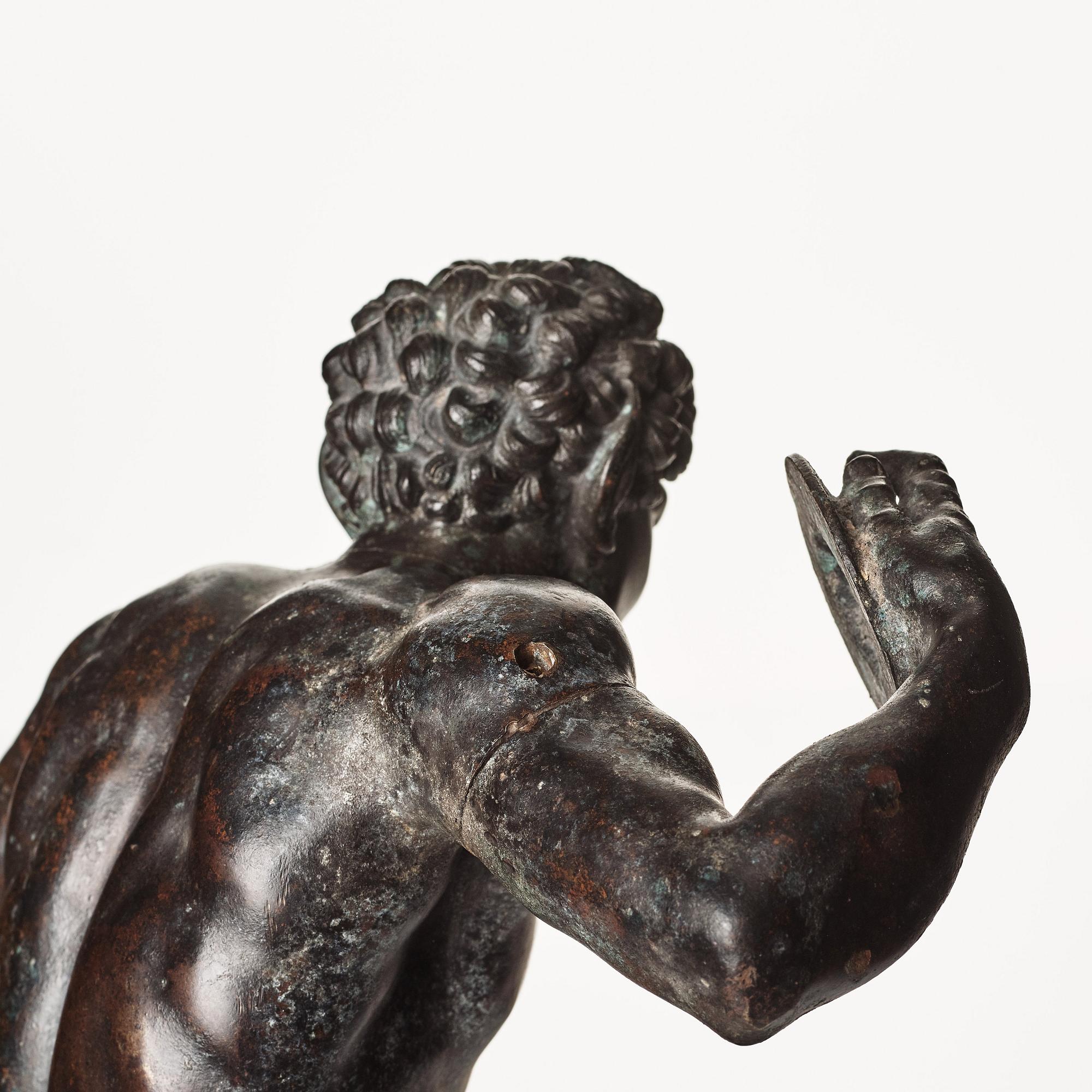 SCULPTURE, probably Italy 18th Century. Satyr with cymbals.