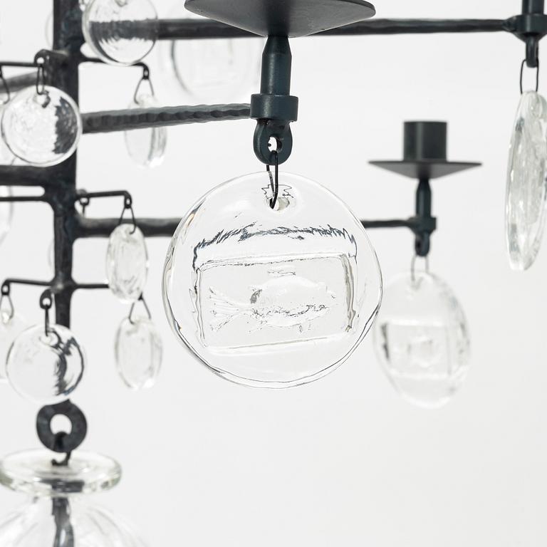 Erik Höglund, ljuskrona, Boda glasbruk och smide.