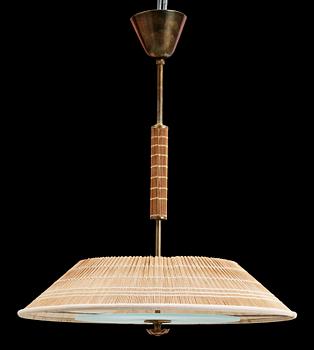 TAKLAMPA, vass och glas, 1900-tal. Höjd ca 59 cm.